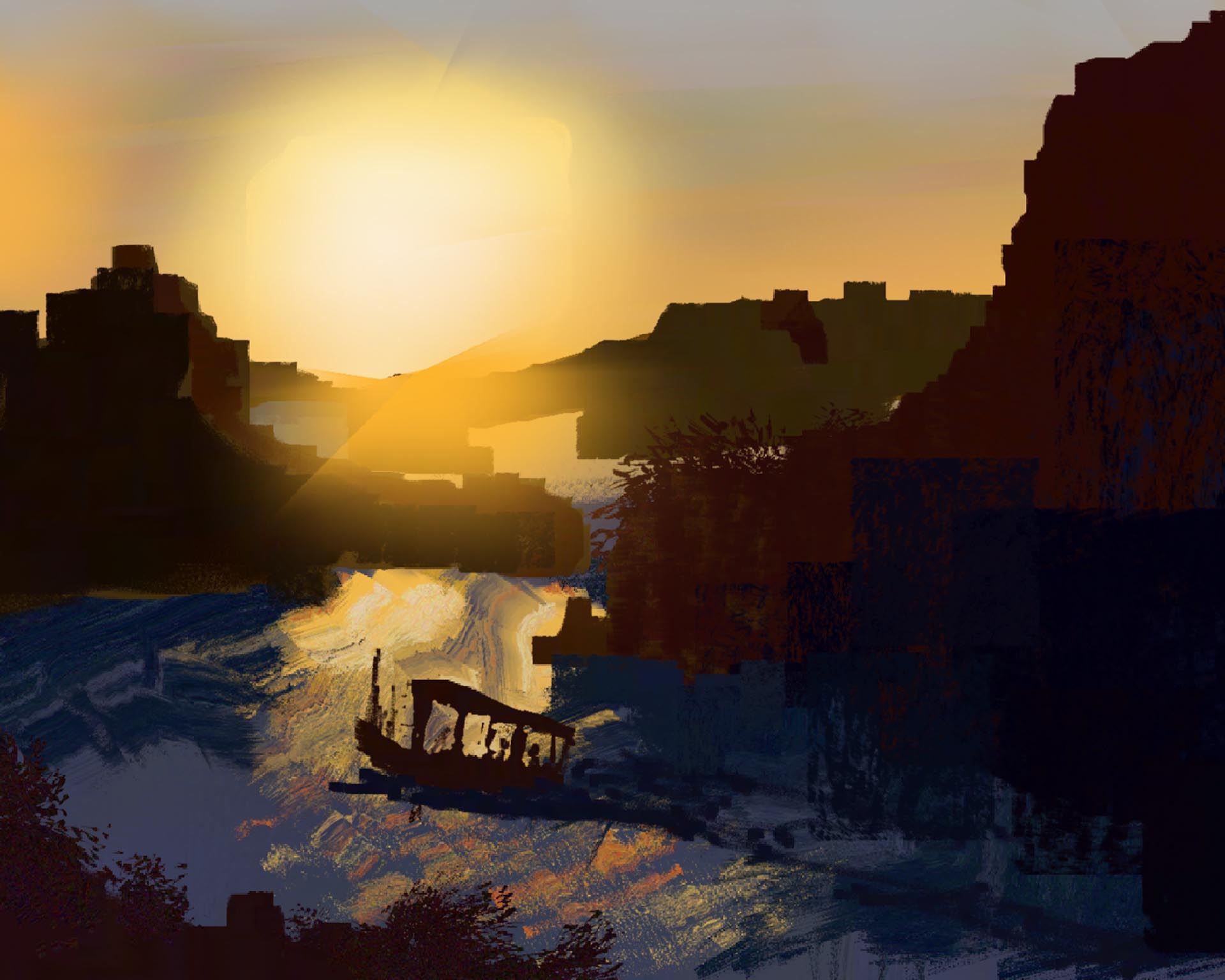 Sunset and a BOAT